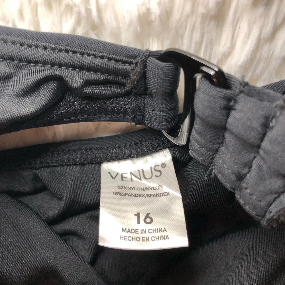 VENUS Black Swimsuit with Puffy Sleeves and Sweetheart Neckline size 16🖤